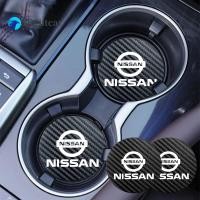 ราคา 2 ชิ้นคาร์บอนไฟเบอร์ Coaster Anti-noise ถ้วยน้ํา Pad เบาะสําหรับ Nissan Qashqai Pulsar Sentra Altima Patrol Micra Rogue Almera (26160368241)