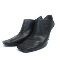 ราคา Balenciaga Pumps High Heels Square Toe Leather 37 Black Direct from Japan Secondhand (26255243199)