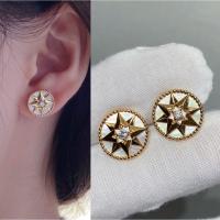 ราคา ต่างหูรูปดาวแปดแฉก ต่างหูเข็มทิศดาวหกแฉกธรรมชาติเพชร Malachite ต่างหูดาวนําโชค (52007093121)