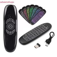 ราคา Adagu C120 RGB Balight Fly Air Mouse Gyro Sensor ไร้สาย 2.4G RF คีย์บอร์ดรีโมทคอนโทรลสําหรับ Android สมาร์ททีวีกล่อง TH (29294383426)