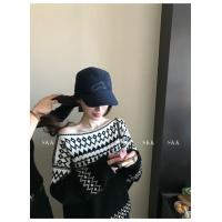 ราคา Whbyzwhcb Winter Phil Island Soft Waxy Slanted Shoulder Fashion Contrast Color Jacquard Sweater (41178669851)