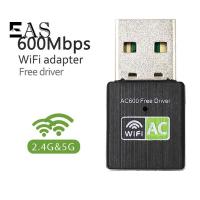 ราคา [EA] ไดร์เวอร์ฟรีอะแดปเตอร์ USB Wifi 600Mbps Wi fi อะแดปเตอร์ 5ghz เสาอากาศ USB Ethernet PC อะแดปเตอร์ Wi-Fi Lan Wifi Dongle AC Wifi Receiver TH (50108944774)