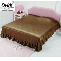 ราคา OHM ผ้าคลุมเตียงชายระบาย ผ้าซาตินแท้ 440 เส้น (เกรดพรีเมี่ยม) ขนาด 96 นิ้ว x 108 นิ้ว (สีทองเข้ม) (904865946)