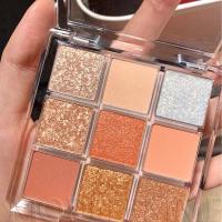 ราคา [9 สี Shiny Matte Eyeshadow Palette Kit] [Metallic Glitter Shimm Pigment Eye Shadow Palette] [Eye Makeup Cosmetic] (53357782424)