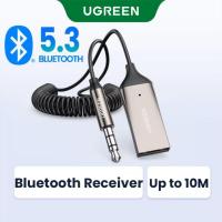 ราคา ของแท้ UGREEN Aux Bluetooth 5.3 Receiver Built-in Microphone for Car Speaker and Home Audio (40008616753)