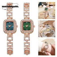 ราคา นาฬิกาสี่เหลี่ยม,สายสร้อยข้อมือ พลอยเทียม ทองสแตนเลสผู้หญิงนาฬิกาเพชร,หรูหราสูงค่าสุนทรียศาสตร์ตารางออกแบบเพชรหรูหราฝังชุดดูสาวของขวั (58057225110)