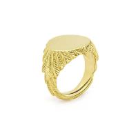 ราคา แหวนซิกเนตขนนกฮูก แหวนเงินแท้925 Wild Wisdom Owl Wings Signet Ring (13882578117)