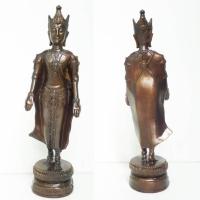 ราคา พระปางเปิดโลก รับทรัพย์ พระพุทธรูป เนื้อโลหะ ผิวมันปู ขนาดตั้งบูชา ความสูงองค์พระ 14 นิ้ว (56003766331)