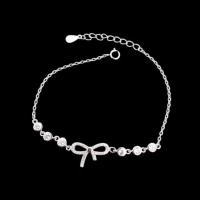 ราคา สร้อยข้อมือริบบิ้นเงิน 925 ชุบทองขาว-ทนสนิม-เครื่องประดับสตรี (42322701170)
