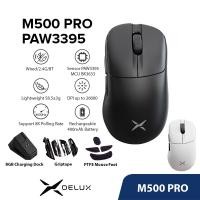 ราคา Delux M500 PRO PAW3395 เมาส์สําหรับเล่นเกม DPI MAX 26000 บลูทูธชาร์จ RGB แท่นชาร์จ 58.5g ไม่สมมาตรการออกแบบตามหลักสรีรศาสตร์ PC/แล็ปท็อป/หน้าต่าง (25033265754)