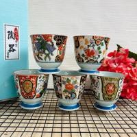 ราคา แก้วน้ำชาเซรามิค อาริต้า ARITA ลายเบญจรงค์ ขนาดเล็ก เซ็ต 5 ชิ้น มือสอง จากญี่ปุ่น (26377722660)