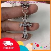 ราคา สร้อยคอเพชรเต็มกล่องเงิน Chrome Heart Cross คุณภาพสูง (25127955144)