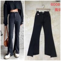 ราคา Q6008-3 [S,M,L,XL] กางเกงยีนส์ขาม้า ผ้ายืดคุณภาพดี ทรงสวยน่ารักมาก ปลายขาตัดไม่เท่า ผ่าปลายขาด้านหน้าทั้ง2ข้าง สีดำฟอก (12129748107)