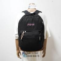 ราคา กระเป๋ามือสอง Jansport สีดำ ก้นหนัง สภาพดี (24744579745)