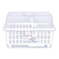 ราคา ชั้นคว่ำจานพลาสติก มีฝาครอบ 2401 สีขาว (1774423627)