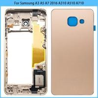 ราคา สําหรับ Samsung Galaxy A3 A5 A7 2016 ฝาหลังแบตเตอรี่ + ด้านหน้ากรอบกลางกรณีเปลี่ยน A310 A510 A710 Full Housing (54457298659)