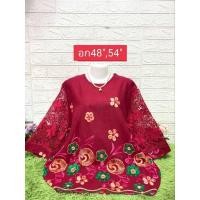 ราคา เสื้อสาวอวบงานปักผ้าลินินลายดอกสุดสวย (20277676296)