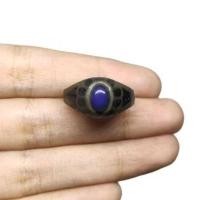 ราคา แหวนหินลาพิสลาซูลี่ แหวนโบราณ เงินเก่า ขนาด 59 Rare Unique Lapis Lazuli Ring Old Silver Size 59 or 9US Jewelry Vintage (45450193626)
