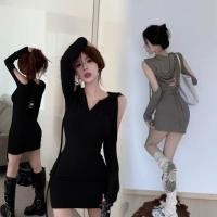 ราคา เดรสมีฮูดแขนยาว ทรงเข้ารูป สไตล์แฟชั่น ฤดูใบไม้ร่วง (29220833701)