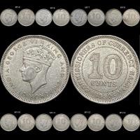 ราคา เหรียญประเทศ มาลายา 10 cents 1939-1941 เนื้อเงิน (25305381698)