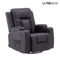 ราคา U-RO DECOR เก้าอี้นวดหนังแท้ปรับนอนได้ รุ่น ANDORA-R (แอนโดรา-อาร์) สีดำ มีระบบนวด 8 จุด ปรับเอนได้ 170 องศา recliner (11954755919)