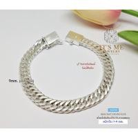 ราคา สร้อยข้อมือเงินแท้92.5% ลายเลสแบน หน้ากว้าง 9 mm. หนัก 2 บาทตัน(เรือนเงินแท้) : H0540 (15504487444)