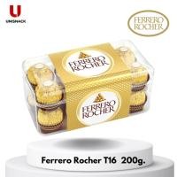 ราคา **ล็อตใหม่** Ferrero Rocher ช็อคโกแลตเฟอร์เรโร่ T16 ขนาด 200 กรัม(g.) มี 16 ลูก BBE: 10/2024 (25829135890)