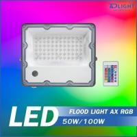 ราคา ( รับประกัน 6 เดือน ) โคมฟลัดไลท์ LED รุ่น AX RGB ไฟเปลี่ยนสีได้ LED FLOOD LIGHT 50W 100W RGB IP65 (26310469071)