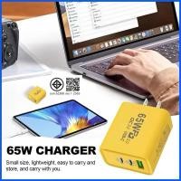 ราคา อะแดปเตอร์หัวชาร์จเร็ว USB PD 65W Type C 3.0 3 พอร์ต แบบพกพา สําหรับมือถือถูกรุ่น (40172227532)
