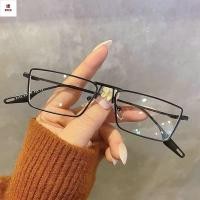 ราคา แว่นสายตาสั้นแว่นตาแบนกับองศาแว่นตากรอบแคบแว่นตาธรรมดากรอบเล็กหงส์สายตาสั้นแว่นตาหญิงคู่ย้อนยุคขอบทองแสงสีฟ้ากรองรังสีแว่นตาชาย (47058047427)