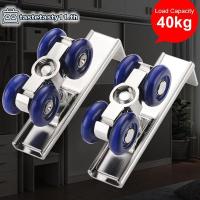 ราคา TA 2 ชิ้น/เซ็ตประตูบานเลื่อนลูกกลิ้งฮาร์ดแวร์สไลด์ประตูรอก 4/8 ล้อ Rail Tra TH (51607546564)