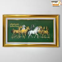 ราคา รูปภาพม้ามงคล 8 ตัวพร้อมกรอบทอง ขนาด 35x60 ซม. การงานเจริญก้าวหน้า เสริมโชคลาภ ของแต่งบ้าน ของขวัญ (24380022388)