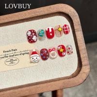 ราคา เทศกาลคริสต์มาสน่ารัก⛄เล็บสแตนเลสติกออนสั้น วาดมือหิมะขี้หนูสามมิติแบบบีบได้ สไตล์เทศกาลคริสต์มาสน่ารัก ใช้งานปาร์ตี้คริสต์มาส/ถ่ายรูปเทศกาล/ประจำ สำหรับสาวสไตล์น่ารัก (26792915122)
