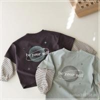 ราคา เสื้อผ้าเด็กเกาหลีเกาหลีเสื้อยืดฤดูใบไม้ผลิเด็กรูปแบบจักรวาลปลอมสองชิ้นเสื้อแขนยาวขนาดเล็ก (42255416757)