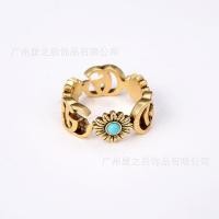 ราคา GUCCI1718 พร้อมฉลาก Letter Daisy Turquoise Ring Female Retro (46609293235)