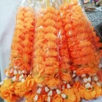 ราคา *****พวงมาลัยดาวเรือง​โบว์ทอง​ 2​ ชาย งานละเอียด ราคาโรงงาน***** (2275326660)