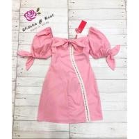 ราคา เดรสสั้นแขนตุ๊กตาสีชมพู s-m ใส่ได้ค่ะ งานป้ายwidelia@real (23881424380)