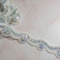 ราคา เส้นมุ้งปักตกแต่งเลื่อม หลาละ 15บาท (3840219411)