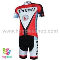 ราคา ชุดจักรยานแขนสั้นทีม Tinkoff SAXO 17 (02) สีขาวแดงลายดำ (9849123242)