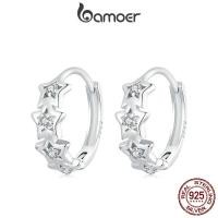 ราคา Bamoer ต่างหูห่วงเงินแท้ 925 รูปดาว เครื่องประดับ สําหรับผู้หญิง (24406312476)