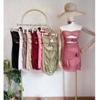 ราคา มินิเดรสเกาะอกเว้าเอว มินิเดรสสั้นเกาะอก (23974654404)