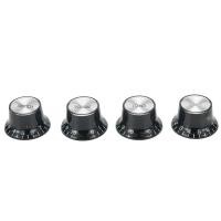 ราคา [BLOD]Guitar 2 Tone 2 Volume Control Knob Silver Top Hat Bell สําหรับ Gibson Les Paul SG (40879519695)