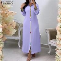 ราคา Zanzea ชุดเดรสยาว แขนยาว มีฮู้ด พิมพ์ลาย ทรงหลวม สไตล์วินเทจ แต่งพู่ สําหรับผู้หญิง (16242871655)