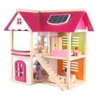 ราคา ของเล่นบ้านตุ๊กตาไม้ PINK DOLL HOUSE ของเล่นบ้านตุ๊กตา บ้านตุ๊กตาไม้ บ้านของเล่นไม้ --สินค้าพร้อมส่ง-- (26884579417)