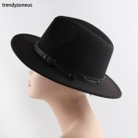ราคา TRENDYZONEUS Felt Fedora หมวก, Vintage Soft ปานามาหมวก,แฟชั่น Elegant Wide Brim พร้อมเข็มขัดหัวเข็มขัดคาวบอยหมวกผู้ชายผู้หญิง (51859744230)