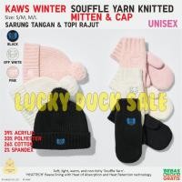 ราคา UNIQLO Kaws Winter Kids Heattech หมวกถัก Mitten ถุงมือถักที่อบอุ่นสําหรับทั้งชายและหญิง (51004096715)