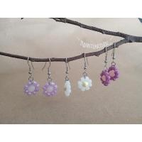 ราคา พร้อมส่ง ต่างหูลูกปัดดอกไม้ ต่างหูตะขอ งานแฮนด์เมด ❁´◡`❁ (22940873029)