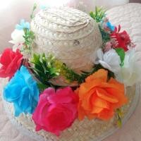 ราคา หมวกสานปีกกว้าง ประดับดอกไม้(ส่งฟรี) (21484583599)