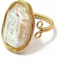 ราคา แหวนไข่มุกบารอกหางมือ ดีไซน์พิเศษ ชุบทองคำขาว 14K (51259566137)