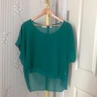 ราคา งานแบรนด์ Bisou Bisou size L สีเขียวหน้าสั้นหลังยาว ผ้าชีฟองมีซับด้านหน้า◡̈⃝ ◡̈⃝ (25685737985)